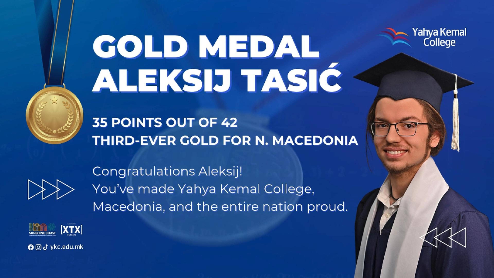 IMO 2025: Aleksij Tasić Brings Home Gold for Macedonia – A Historic Win for Yahya Kemal College